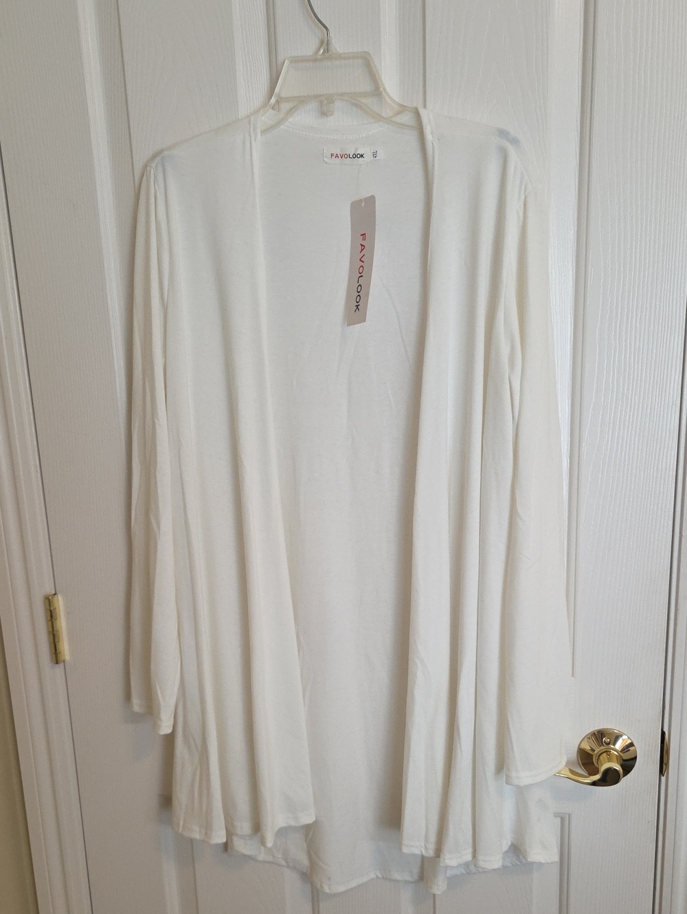 Favolook White Lightweight Open Front Cardigan